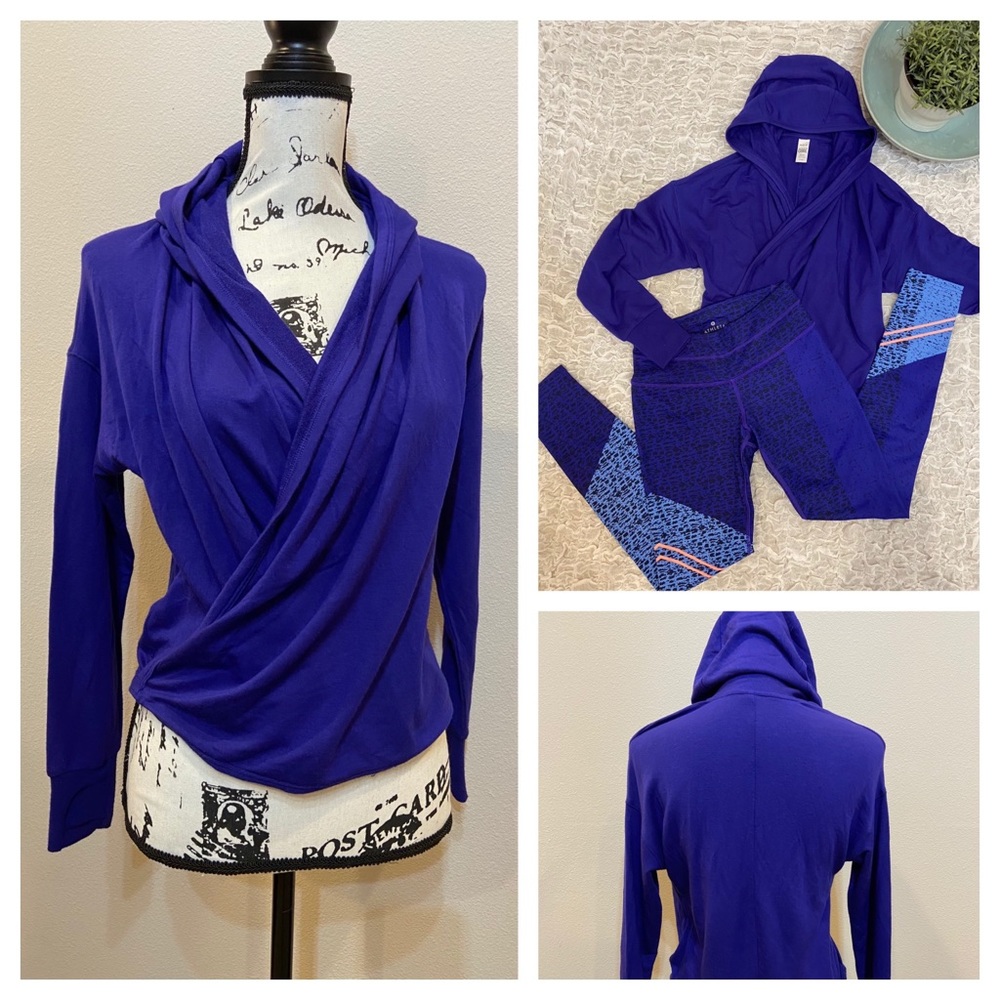 Athleta Hoodie Yoga Wrap Crop Pullover Shirt Top